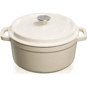 Cast iron casserole pot GRAND_FEU Grand Feu Casserole 4.7 l white