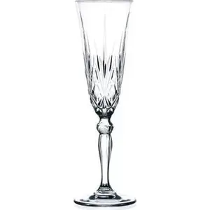 Crystal champagne flute glasses RCR MELODIA 160 ml set of 6