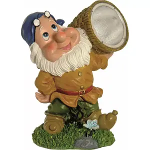 Solar Garden Light Volteno VOLTENO LAMPKA SOLAROWA KRASNAL Z REFLEKTOREM VO2403 — decorative gnome with spotlight