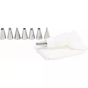 Patisse decorative set with 33 cm piping bag, stainless steel nozzles, 9-piece