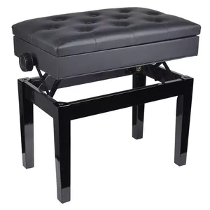 Piano bench V-tone BENCH 2 BK with storage compartment, padded seat, bench for keyboard and piano