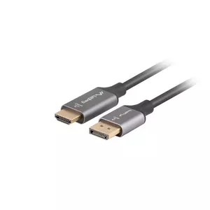 Lanberg CA-DPHD-20CU-0018-BK video cable adapter 1.8 m DisplayPort HDMI Type A Black Silver