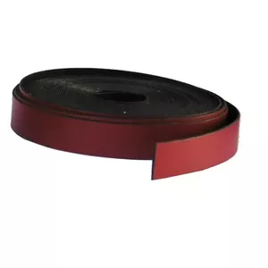 Magnetic strip Bi-Office 10 mm x 5 m Red — flexible adhesive magnetic tape for boards and signage