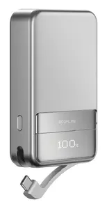 Portatīvais akumulators EcoFlow Rapid 5000 (Li‑Ion 5000 mAh, PD ātrā uzlāde, 30 W kopējā jauda, bezvadu, USB‑C, sudraba)
