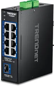 TRENDnet TI-G5091 rūpnieciskais nevadāmais 9 portu 2.5G Ethernet komutators ar 10G SFP+ pieslēgvietu