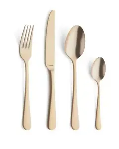 Flatware set Amefa Austin 24 pcs, gold finish, stainless steel