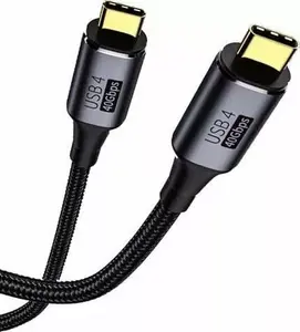 Vega Thunderbolt USB-C uz USB-C kabelis, 40Gbps, 100W, 8K 60Hz, 1m, melns