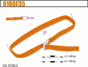 Tie-down strap Beta Tools 8188F35-5, 500 kg capacity, 5 m length, 35 mm width
