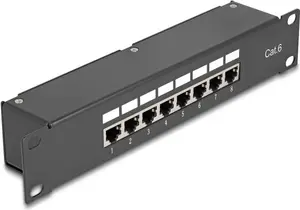 DeLOCK 10" Coupler Patch Panel 8 Port Cat.6 RJ45 Черный 1U