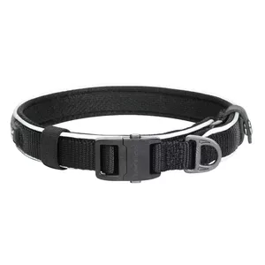 Reflective dog collar Dogness XL Black — size XL, high-visibility reflective strip, adjustable, durable