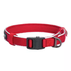 Pet collar Dogness reflective, size XS, red — adjustable safety collar with reflective strip