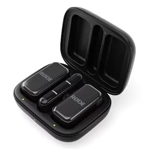 Mikrofons-pieklipsējams bezvadu Rode Wireless Micro Black — omnidirekcionāls, 100 m darbības rādiuss, 7 h akumulators, 48 kHz/24‑bit
