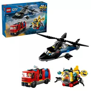 Construction Toy LEGO City Combination Set 60462 — Helicopter and Fire Truck, 874 pieces, 3 minifigures, age 7+