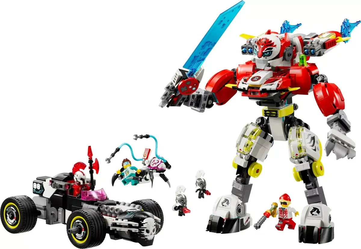 LEGO set 71497 Tiger Mech and Hot Rod Car Photo 3