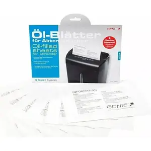 OMEGA Genie 12627 смазочные листы для уничтожителя бумаг, 6 шт., 240×200×20 мм
