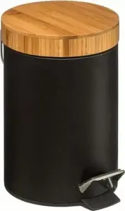 Trash bin with pedal 5_five model 140801N, black, compact pedal-operated waste bin