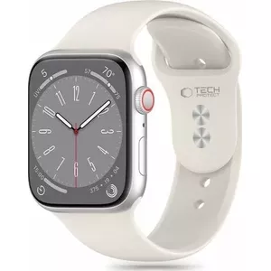 Aizsargvāciņš Tech-Protect priekš Apple Watch 38/40/41 mm — silikona korpuss, saderīgs ar Series 4/5/6/7/8/9/SE, krāsa Starlight