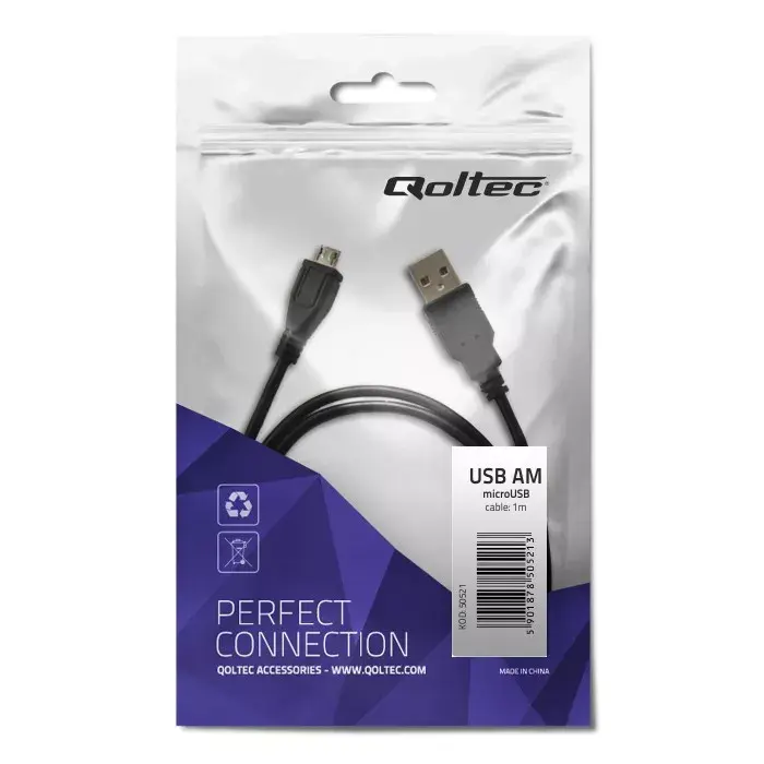 QOLTEC 50521 USB 2.0 kabelis USB A–Micro-USB B 1 m Photo 3