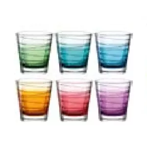 Drinking Glasses LEONARDO Vario Struttura 6 pcs 250 ml Assorted Colours Glass