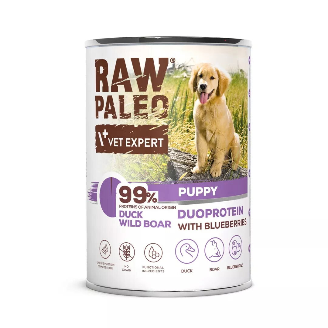 Mitrā barība kucēniem VETEXPERT RAW PALEO