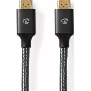 HDMI кабель Nedis CVTB35000GY30 — 3 м, HDMI Type A штекер–штекер, 48 Гбит/с, позолоченные контакты, ARC, 3D, серый