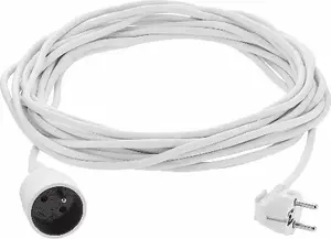 Elcan PM-BW-1G-100 Extension Cord, 1 Socket with Grounding, 10m, White