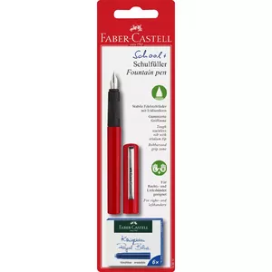 Fountain pen TEKA Pióro wieczne czerwone with 6 ink cartridges FABER-CASTELL