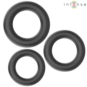Кольца для пениса INTENSE Hugh 3 Basic из силикона, черные