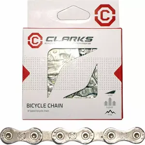 Bicycle Chain Clarks CLA-C8 — 8-Speed, 1/2" x 3/32" (CP), 116 Links, 7.1 mm, Compatible with Shimano/Campagnolo/SRAM, Silver
