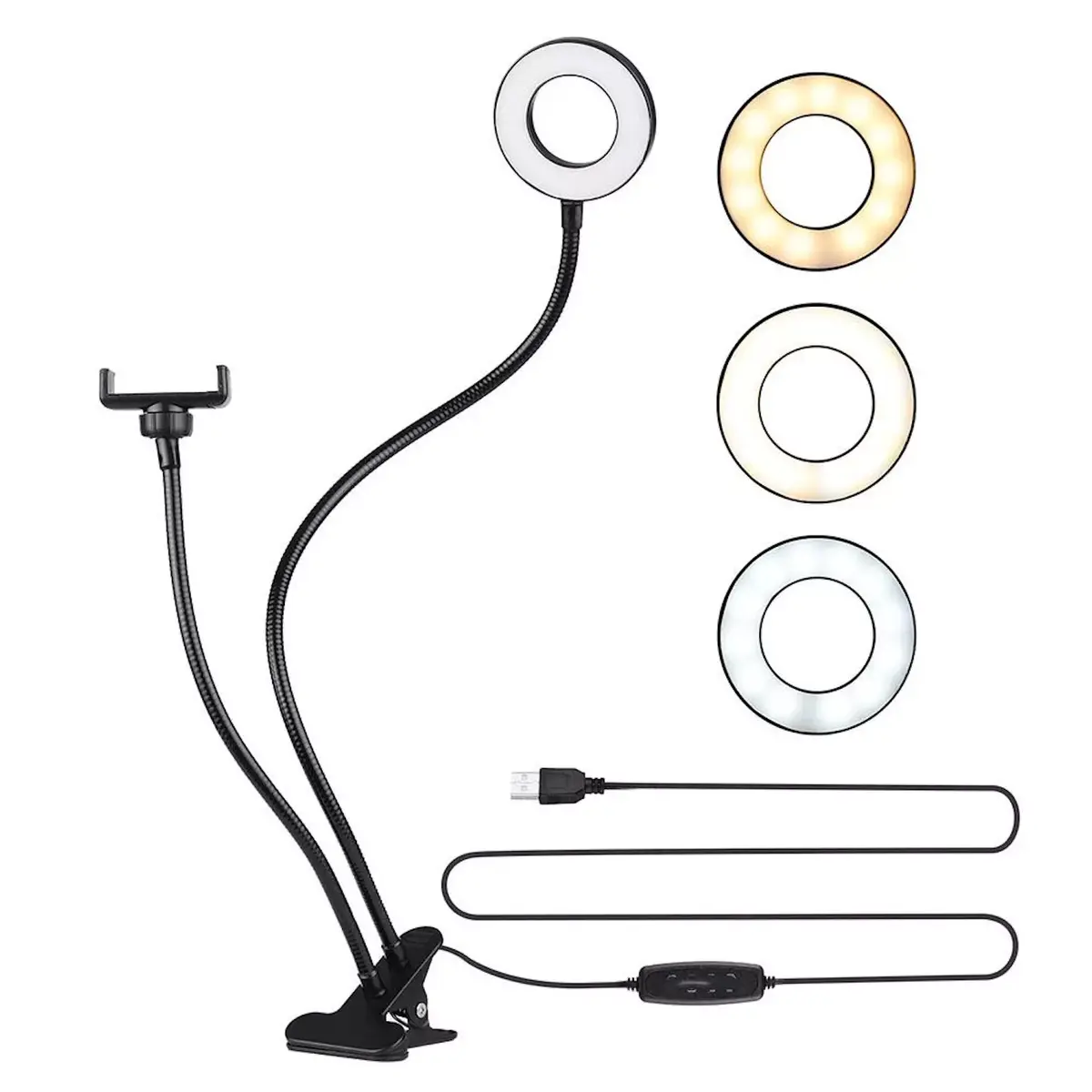 E-LIGHT TF настольный кольцевой свет 11 см с держателем Photo 2