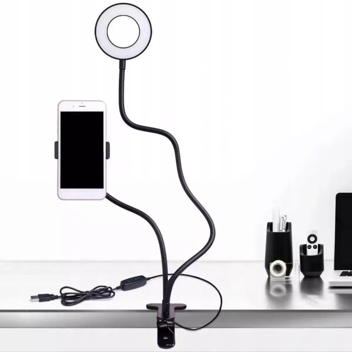 E-LIGHT TF настольный кольцевой свет 11 см с держателем Photo 4