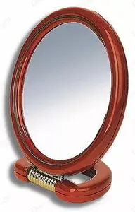 Double-sided oval cosmetic mirror Donegal 9503 — compact tabletop/handheld makeup mirror