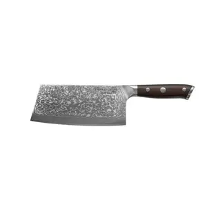 Cleaver KOHERSEN Elegance ar ebēnas koka rokturi, Damaskas tērauds 16,5 cm, 60 HRC, rokturis 13 cm, 335 g