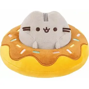 Plush toy Pusheen by Pusheen — stuffed cat in chocolate donut, 21 x 13 cm