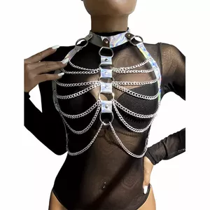 Chest Harness SUBBLIME 953737 Silver One Size with Rings and Chains