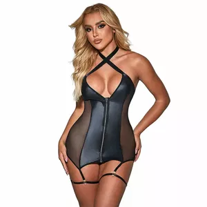 Korsets SUBBLIME L/XL Melns 954451 SEXY MESH DRESS LEATHER