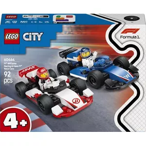 LEGO Construction Toy 60464 Williams Racing Haas F1 Cars – 2 model builds, 92 pieces, 2 minifigures, age 4+
