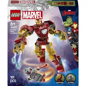 Building kit LEGO Marvel Super Heroes Iron Man Mech vs. Ultron 76307 — 101 pieces, 2 minifigures, age 6+, 120 mm mech
