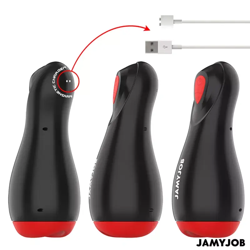 Мастурбатор JAMYJOB Silicone Black — автоматический, 5 режимов Photo 6