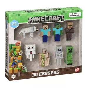 Набор 3D ластиков p.m.i kids world MC4070A — 8 штук, персонажи Minecraft в подарочной коробке