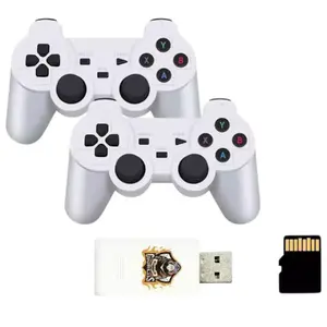 Game Console GameBox HY00 64bit Retro 20K Game 4K USB stick console for Android Box x2 wireless controllers White