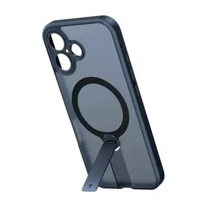 Aizsargmaciņš Torras Pstand Spin priekš iPhone 16 Plus — melns, saliekama statīva, plāna aizsardzība