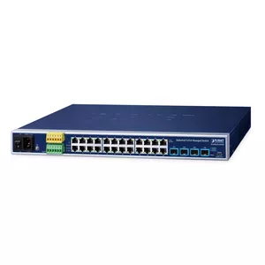 Managed Switch PLANET IP30 19 Rack Mountable Industrial L2/L4 24-Port 10/100/1000T 4-Port 10G SFP+