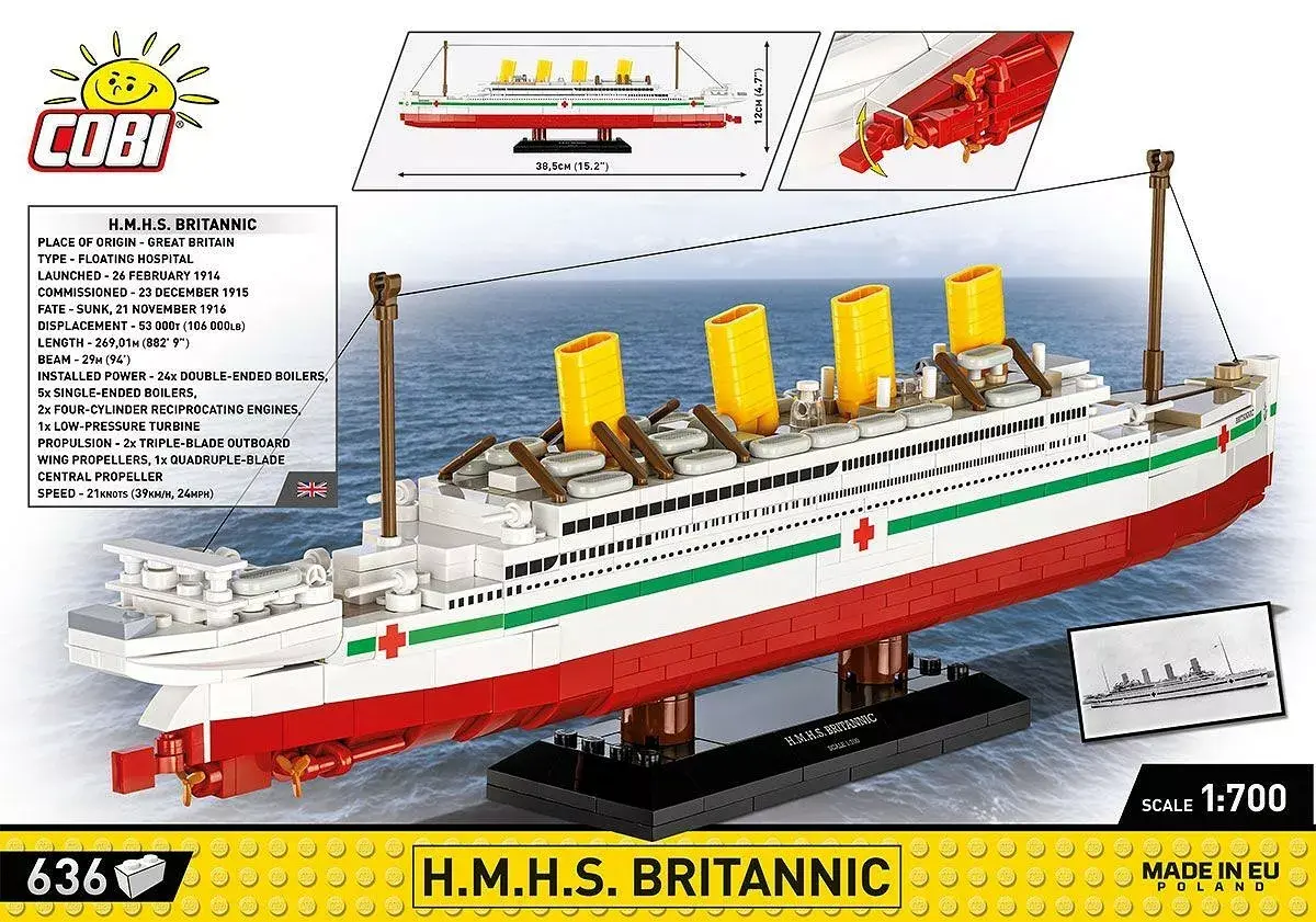 Cobi H.M.H.S. Britannic konstruktors — 636 daļas Photo 4