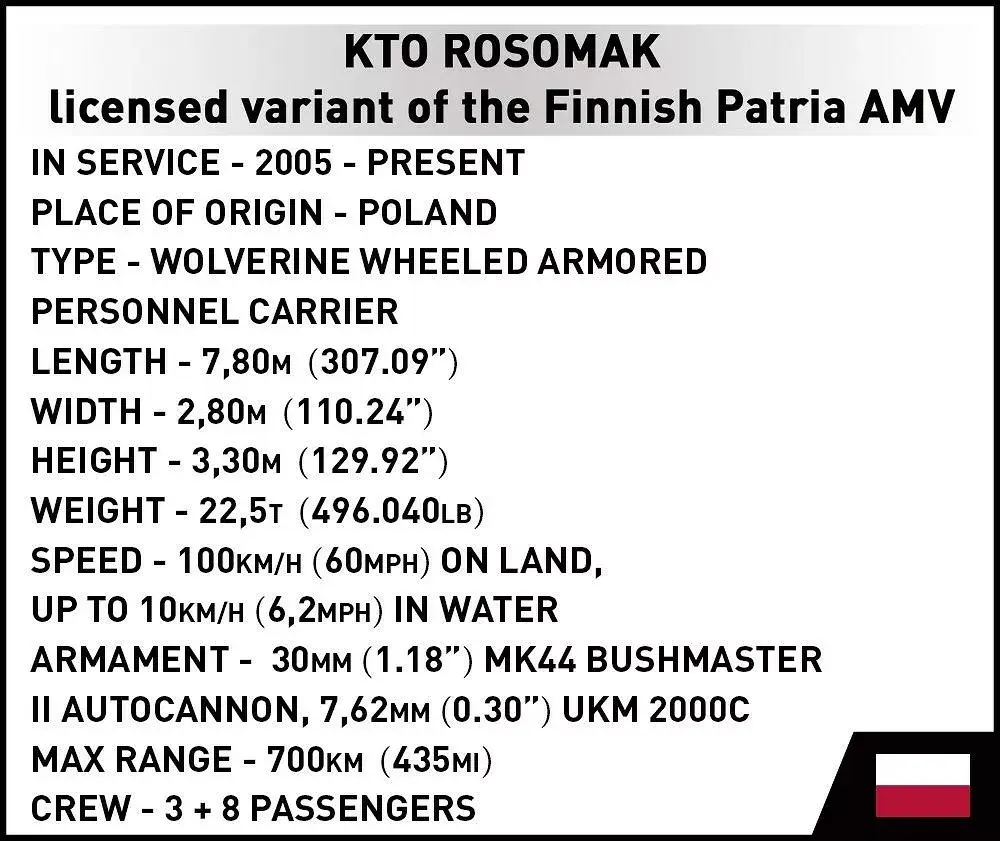 Cobi konstruktors KTO Rosomak 2‑in‑1 (COBI-2629) Photo 6