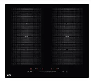 LIN LI-B47222 7200 Вт Встраиваемая индукционная варочная панель с 4 конфорками, сенсорным управлением, стеклокерамика, черный
