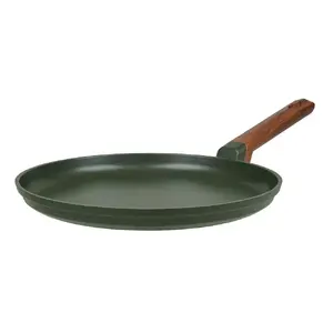 Resto 93712 Crepe Pan, 28 cm, Round, Green and Wood