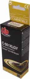 Ink Cartridge Uprint Canon CLI-551XLG Grey, compatible replacement, MPN 3584770889111