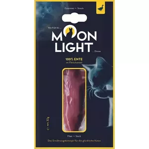 Mitrs kaķu kārums MOONLIGHT Dinner pīles fileja 22 g maisiņš — pieaugušiem kaķiem, dabīga pīle, mitrums 65%, olbaltumvielas 23,2%, zems tauku saturs 1,3%