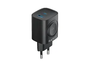 Havit UC132 EU GaN 22W dual-port charger wireless charging black